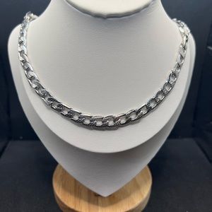 Silver Cuban chain necklace